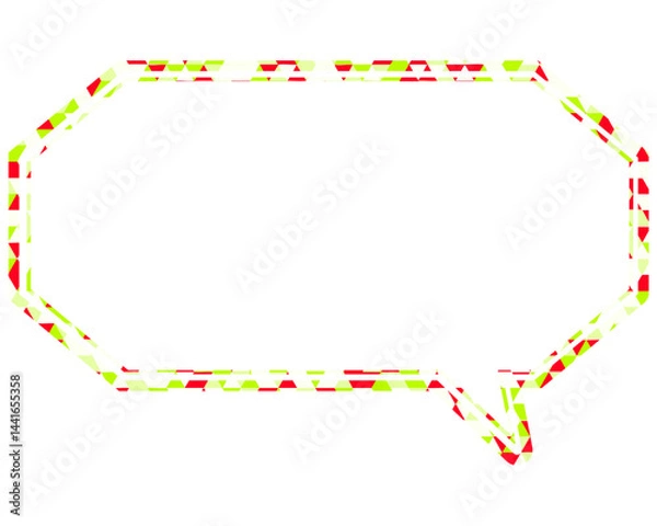 Fototapeta ステンドグラス風吹き出し　三角形模様　細長い八角形