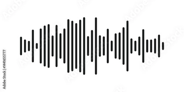 Fototapeta Audio waveform icon. Digital sound wave in clean vector format. Voice and music frequency symbol.