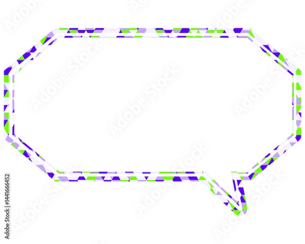 Fototapeta ステンドグラス風吹き出し　三角形模様　細長い八角形