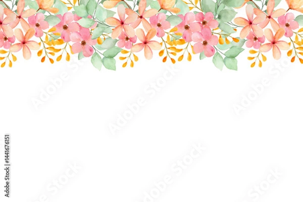 Obraz Watercolor flowers background vector for design.