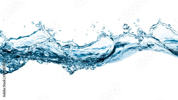 Obraz Clear blue water forms dynamic waves with splashes