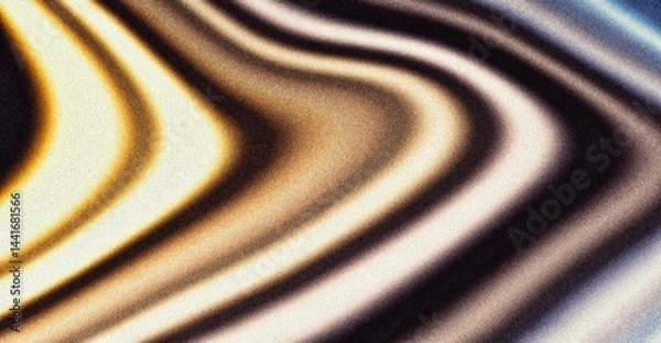 Fototapeta Grainy orange gray brown wave backdrop design background. Abstract orange gold color grainy gradients wave glowing webpage header design, summer poster design