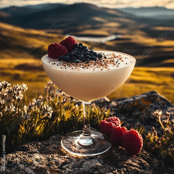 Obraz Among the endless fields there is a white cocktail.