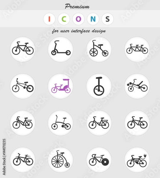 Obraz bicycle types icon set
