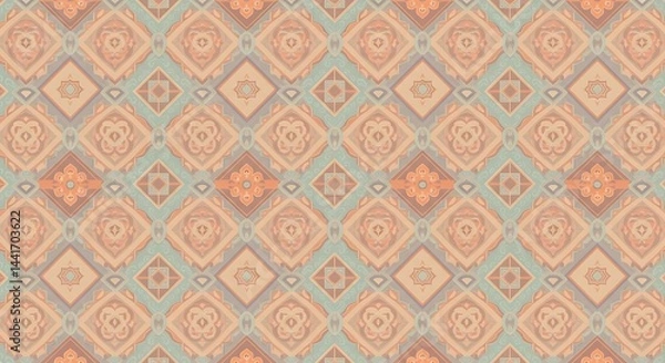 Obraz Peach & Mint Mosaic AI Generated