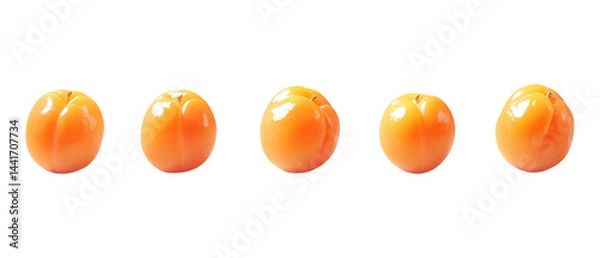 Obraz Pack of Apricots Against Transparent Background for Culinary Branding, Organic Promotion, or Fruit Design Projects