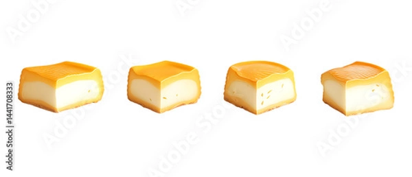 Obraz Pack of Brie Cheese Against Transparent Background for Culinary Branding, Gourmet Promotion, or Food Design Projects