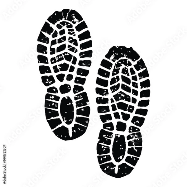 Obraz Boot print isolated on white background