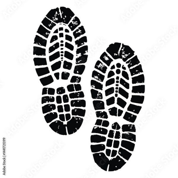 Obraz Boot print isolated on white background
