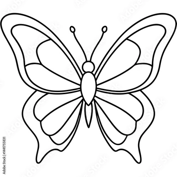 Fototapeta Elegant Butterfly One Line Drawing