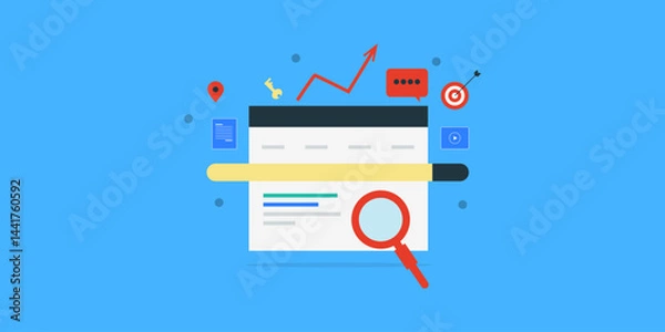 Fototapeta Search engine result page, SEO concept.