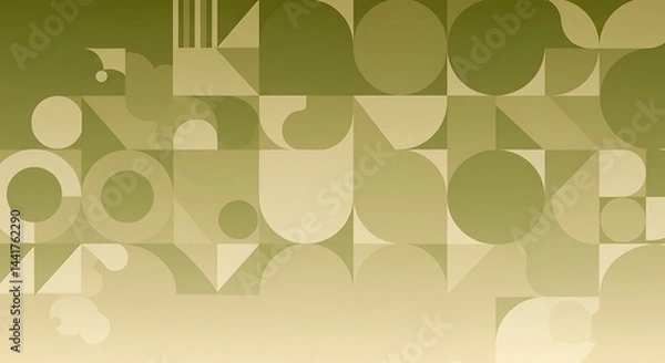 Fototapeta Olive Hues & Geometric Dreams AI Generated