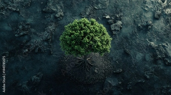 Fototapeta Green tree on earth for ecology friendly concept and World environment and sustainable development concept