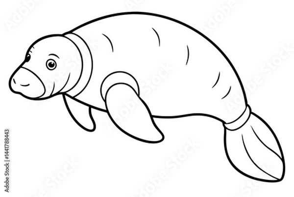 Obraz Elegant Manatee Line Art