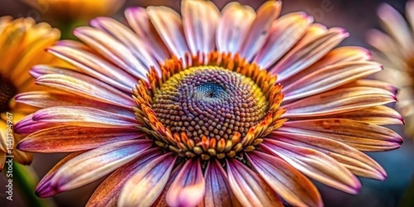 Fototapeta Dry Daisy Closeup, Withered Flower Photography, Rule of Thirds Composition, Floral Macro Image