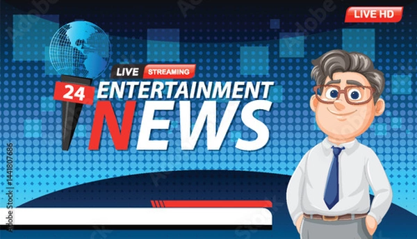 Obraz Live Entertainment News Vector Illustration