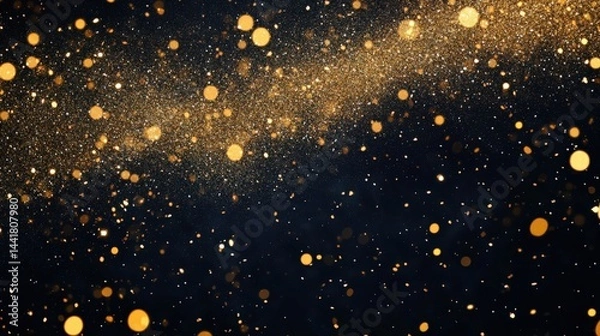 Obraz Sparkling golden shimmer creates a festive atmosphere perfect for luxurious celebrations and creative projects