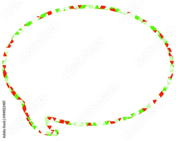 Fototapeta ステンドグラス風吹き出し　三角形模様　丸形