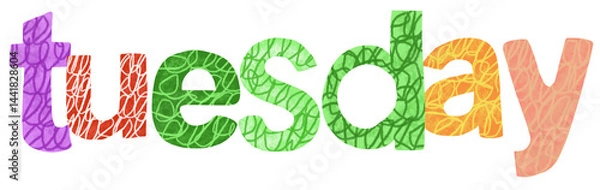 Obraz colorful alphabet text tuesday