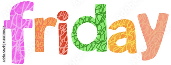 Obraz colorful alphabet text friday