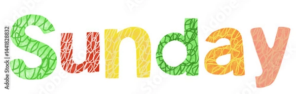 Obraz colorful alphabet text sunday