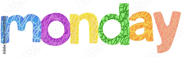 Obraz colorful alphabet text monday