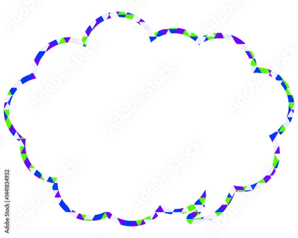 Fototapeta ステンドグラス風吹き出し　三角形模様　丸みのある雲形