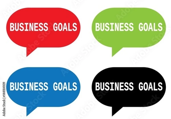 Obraz BUSINESS GOALS text, on rectangle speech bubble sign.