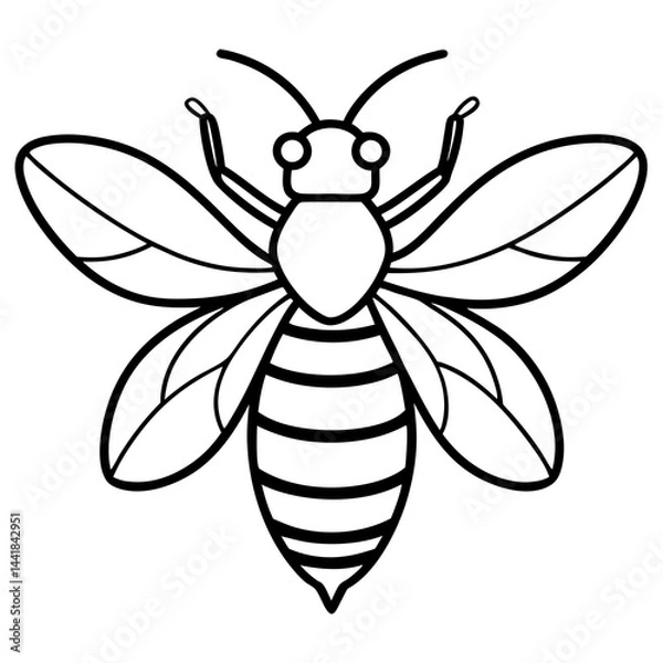 Fototapeta Simple Bee Sketch Vector