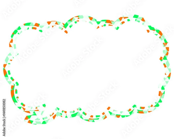 Fototapeta ステンドグラス風吹き出し　三角形模様　細長い雲形