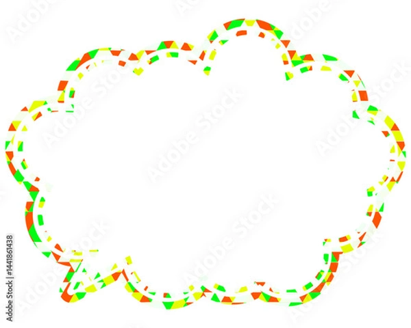 Fototapeta ステンドグラス風吹き出し　三角形模様　丸みのある雲形