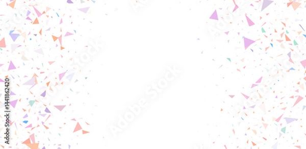 Obraz Happy Round Decoration Desig Celebrate Confetti Transparent Vector White Background. Fun Rain Pattern. Abstract Dust Backdrop