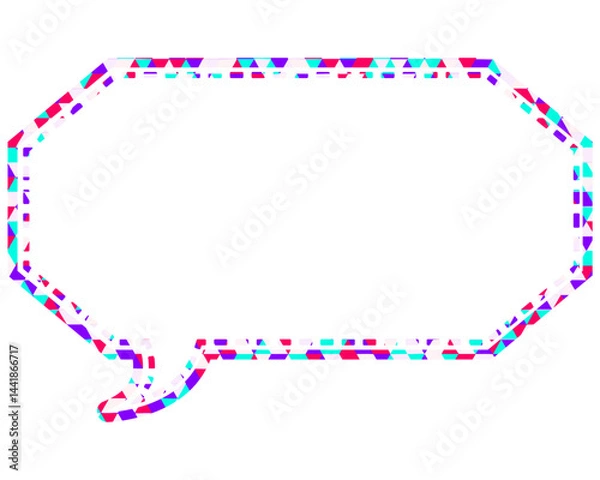 Fototapeta ステンドグラス風吹き出し　三角形模様　細長い八角形