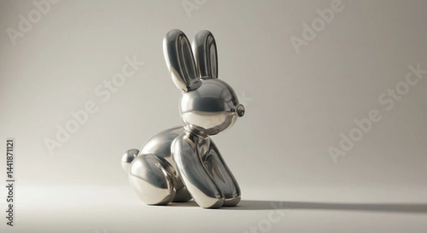 Obraz  Shiny Silver Balloon Rabbit Sculpture