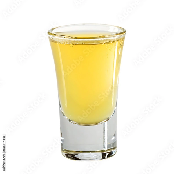 Fototapeta Zesty single limoncello shot glass isolated on a transparent background