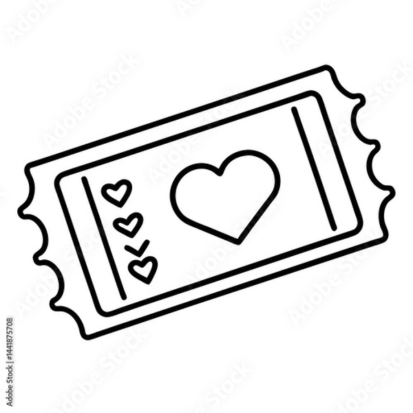 Fototapeta Movie Pass with Heart Outline