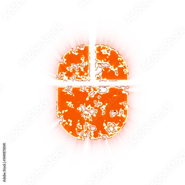 Fototapeta Burning icon pc mouse on transparent background. Looks like burnt paper