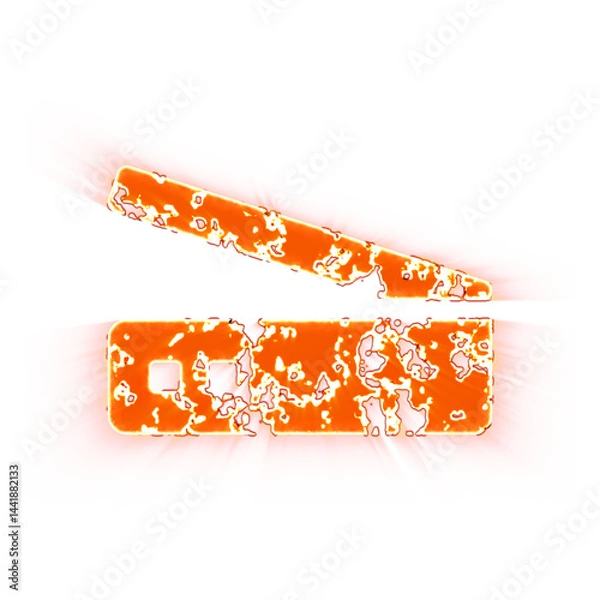 Fototapeta Burning icon scanner image on transparent background. Looks like burnt paper