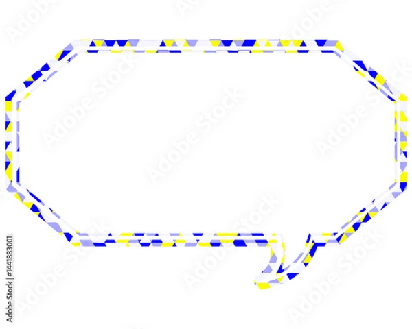 Fototapeta ステンドグラス風吹き出し　三角形模様　細長い八角形