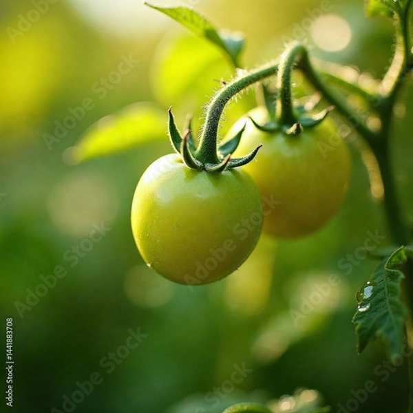 Fototapeta Macro green tomatoes