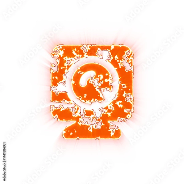 Fototapeta Burning icon camera home on transparent background. Looks like burnt paper