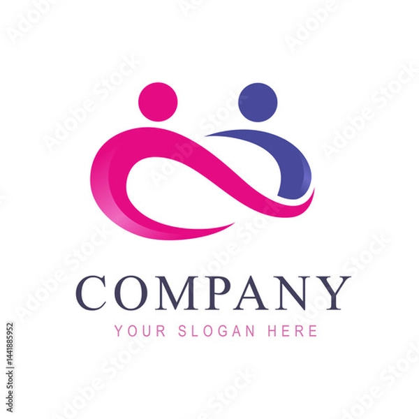 Obraz Infinity People Connection Logo Design concept vector