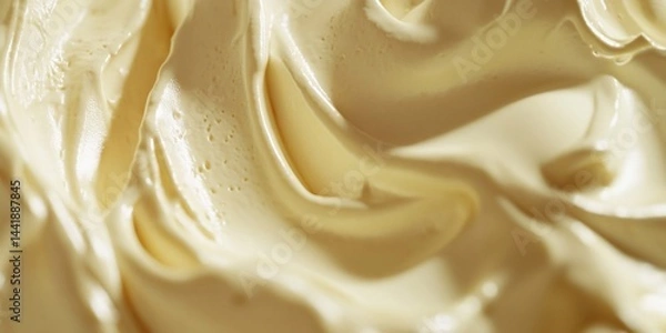 Obraz Gelato creamy italian style ice cream close up textured background vanilla flavor.Macro.AI Generative.