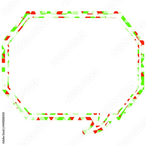 Fototapeta ステンドグラス風吹き出し　三角形模様　角のある八角形