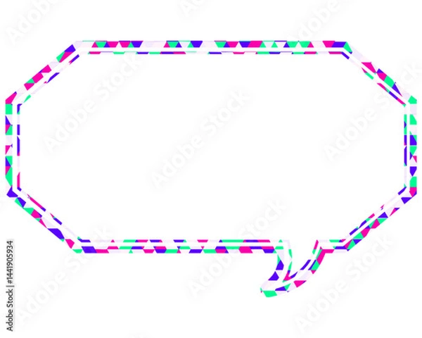 Fototapeta ステンドグラス風吹き出し　三角形模様　細長い八角形