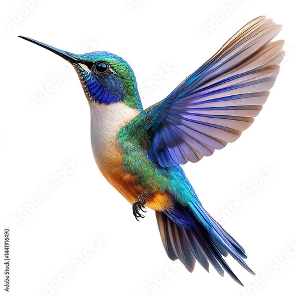 Fototapeta hummingbird in flight PNG isolated on transparent background