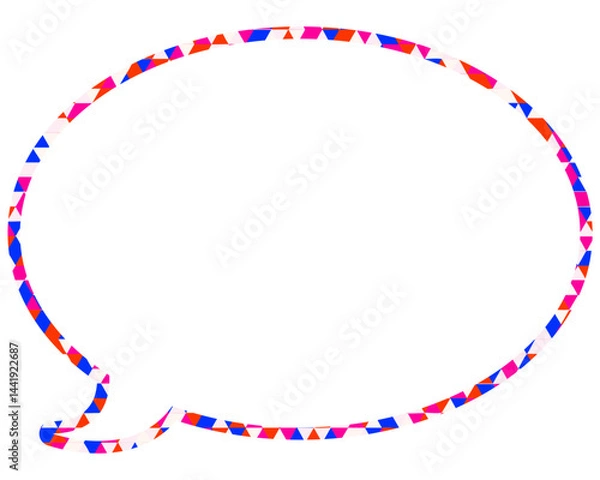 Obraz ステンドグラス風吹き出し　三角形模様　丸形