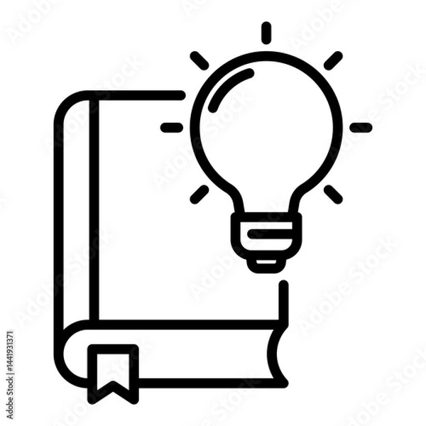 Fototapeta Book and light bulb icon for creative knowledge and education	
