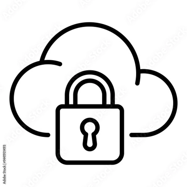 Fototapeta Cloud security lock icon	
