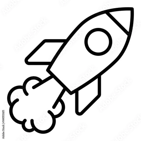 Fototapeta Rocket launch icon